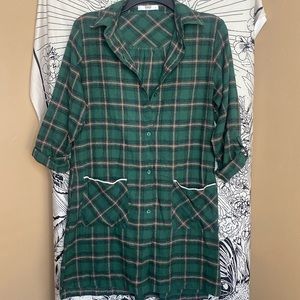 Flannel Button Up Dress